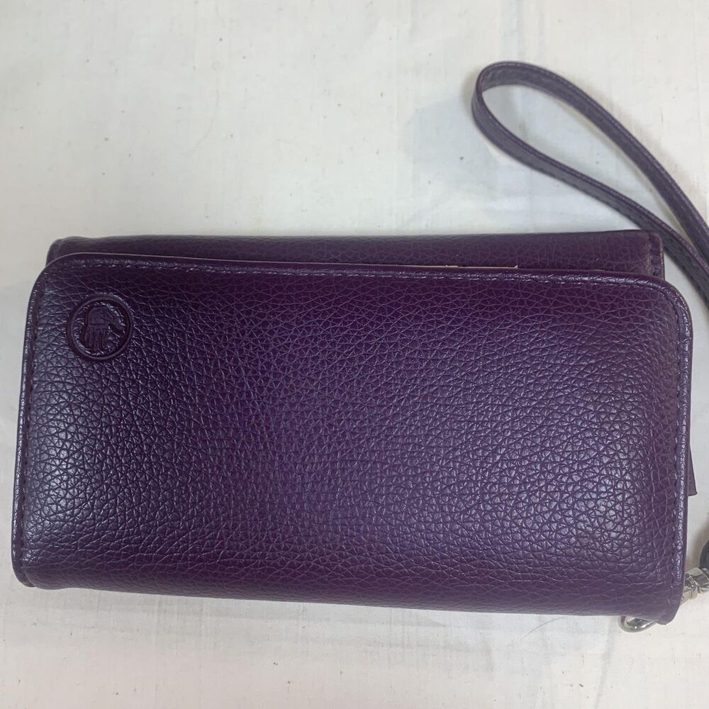 Wallet Womens Purple Wristlet Bodyglove Pebbled 1 Size Zip Around Card Organizer